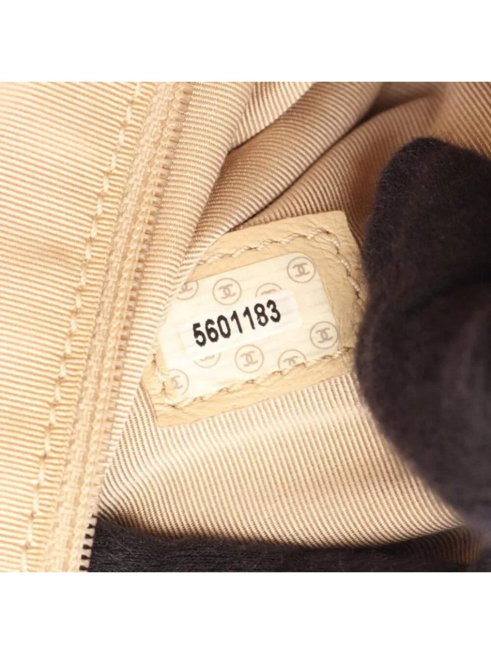 Chanel Backpack CC Logo Light Beige Caviar Leather